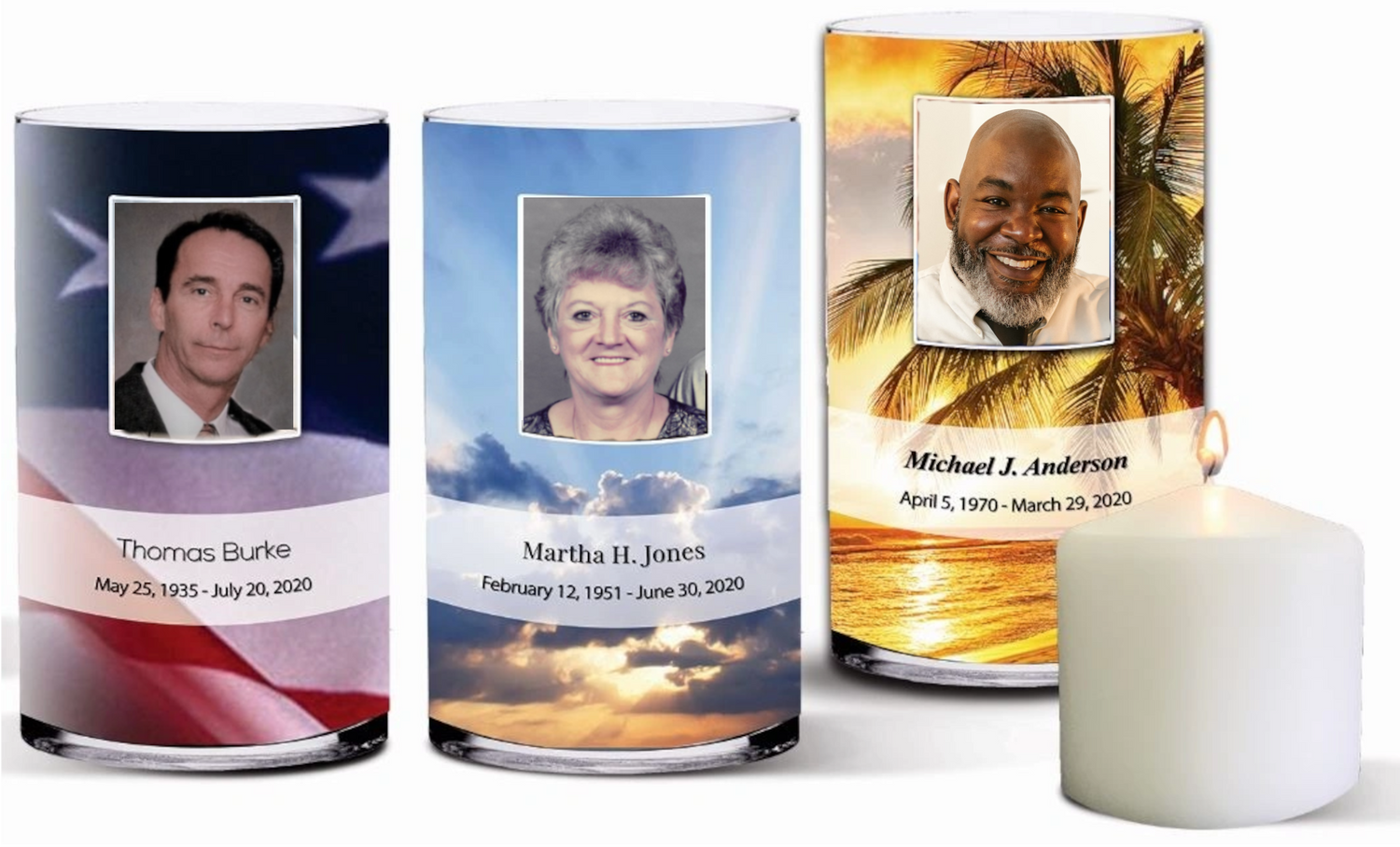 Celebration of Life Funeral Personalized Memorial Keepsake Candle