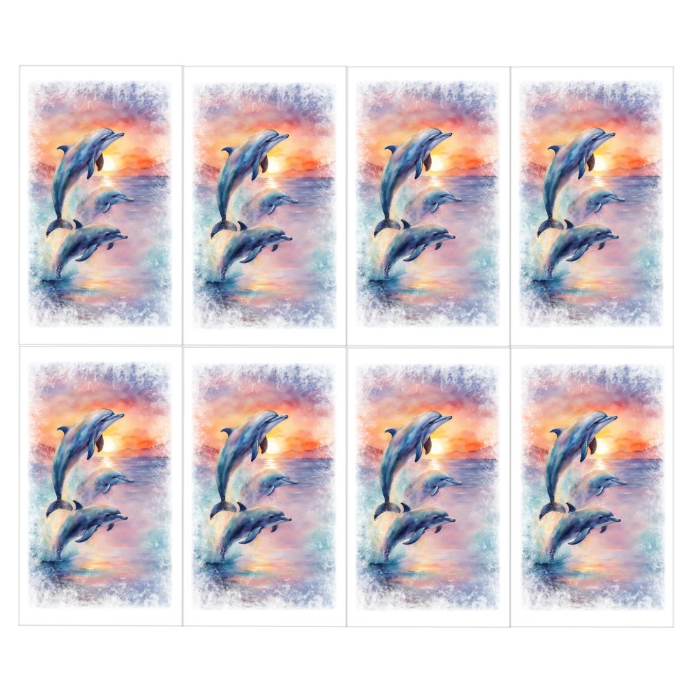 Florida Sunset Dolphin Memorial Prayer Cards