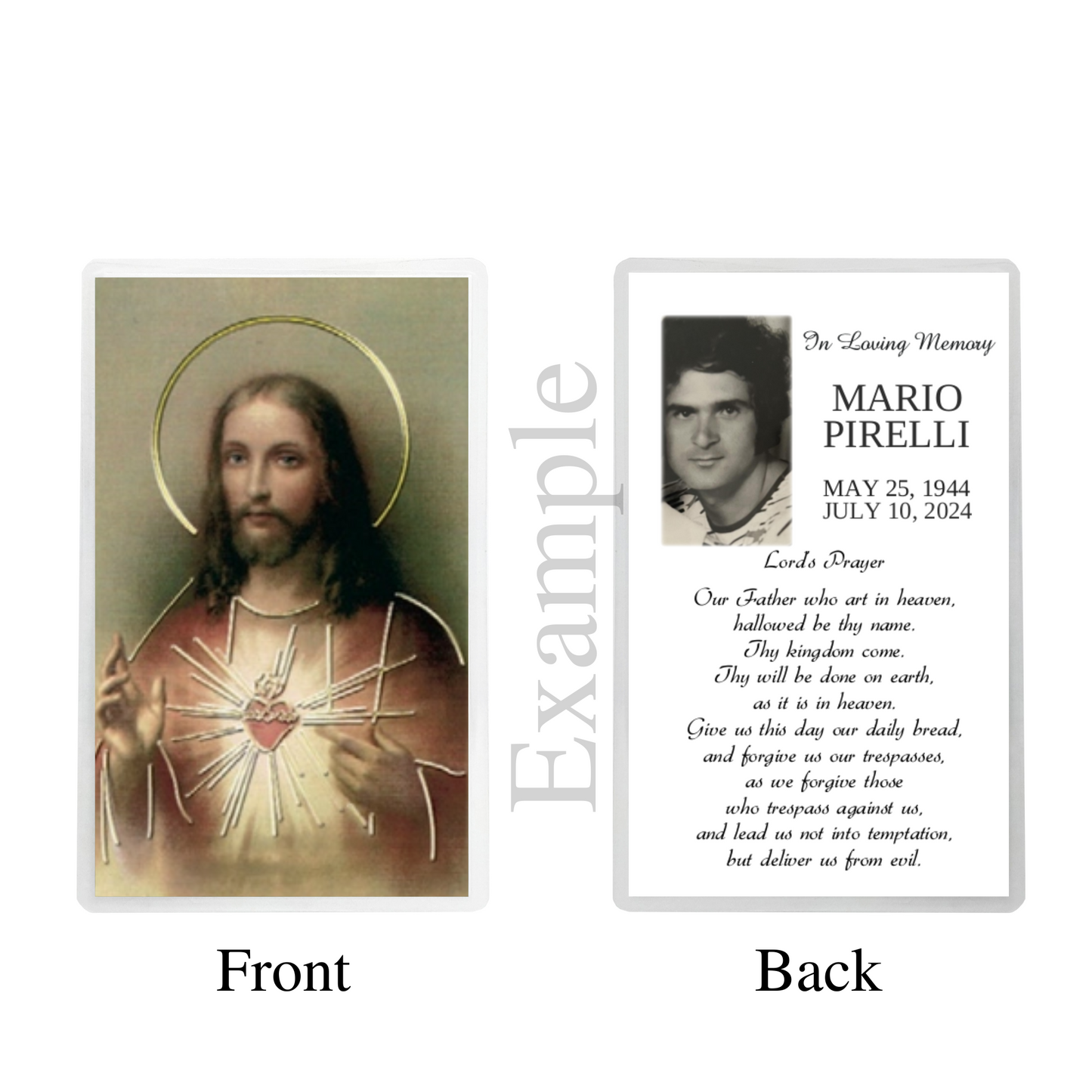 40 Personalized Gold Holy Family Prayer Cards