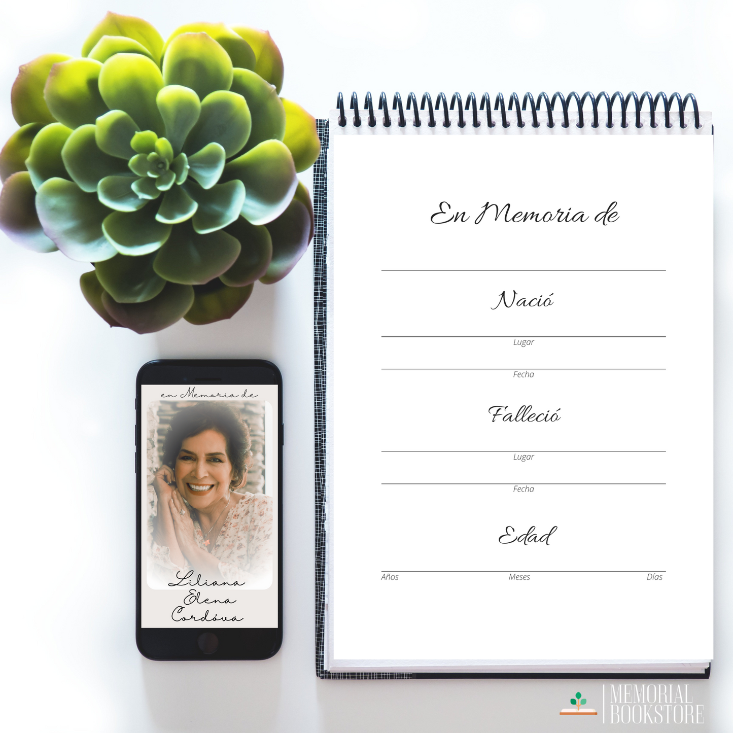 Spanish-Funeral Guest Book Pages en español-Instant Digital Download-PDF-27 pages-Size 8.5" x 11"