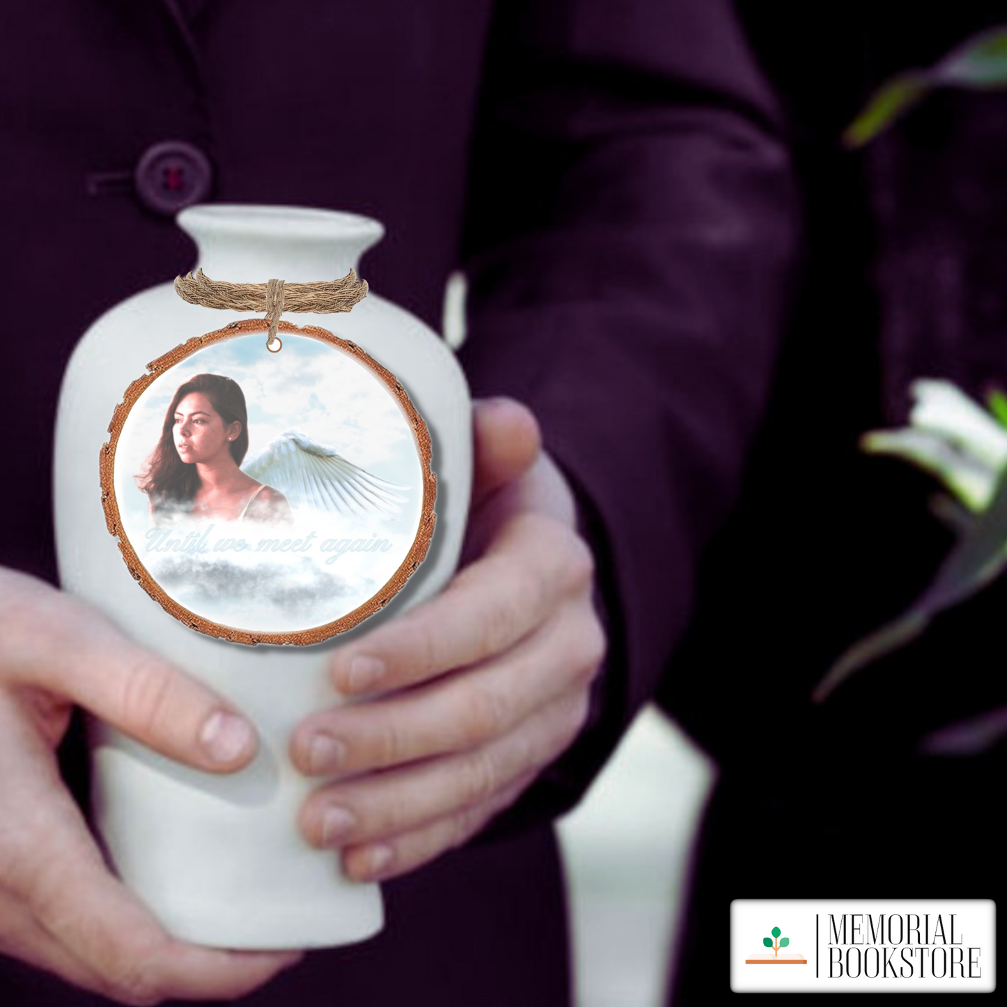 Personalized Angel Photo Wood Memorial Ornament