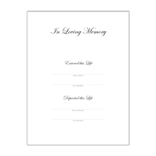 Personalized Custom Extra Celebration of Life Funeral In Loving Memory Guest Book Page Editable