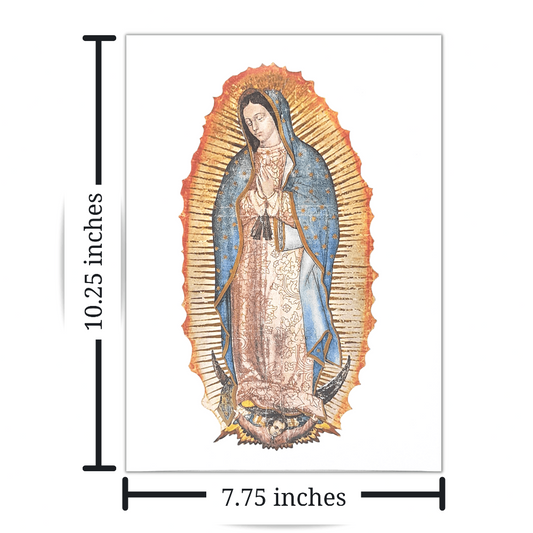 Personalized Custom Funeral Celebration of Life Spanish Our Lady of Guadalupe In Memory Guest Registry Book En Español Sizing 10.25" L x 7.75" W