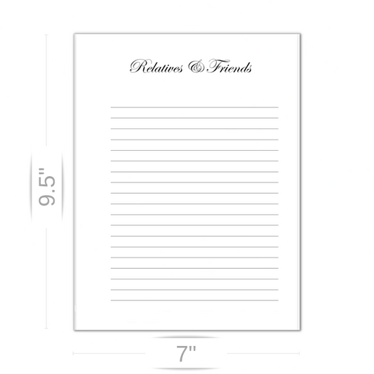 Personalized Custom Extra Celebration of Life Funeral Relatives and Friends Guest Book Page Sizing 9.5" L x 7" W