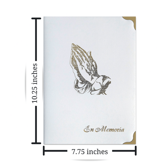 Personalized Custom Spanish Funeral Celebration of Life Our Lady Of Guadalupe Memorial Register guest Book en español Sizing 10.25" L x 7.75" W