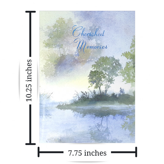 Personalized Custom Celebration of Life Funeral In Memory Guest Register Book with Addresses Sizing 10.25" L x 7.75" W