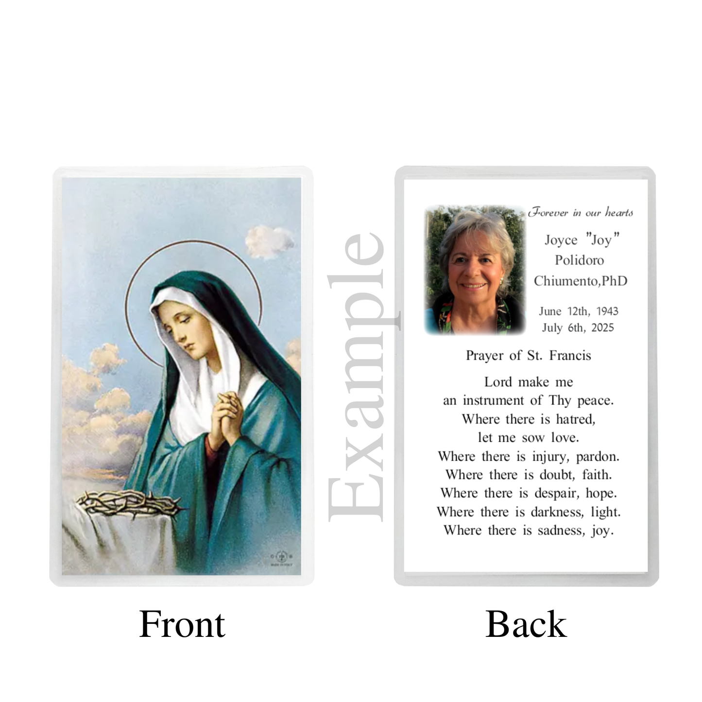 Personalized Madonna Series Prayer Cards