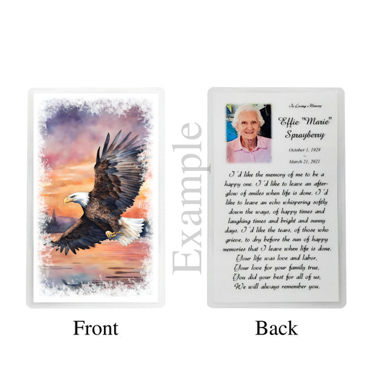 Florida Sunset American Bald Eagle Memorial Prayer Cards