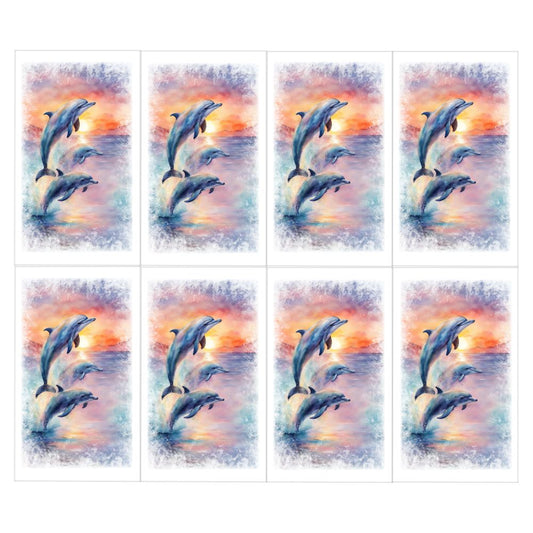Florida Sunset Dolphin Memorial Prayer Cards