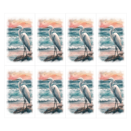 Florida Sunset Egret Memorial Prayer Cards