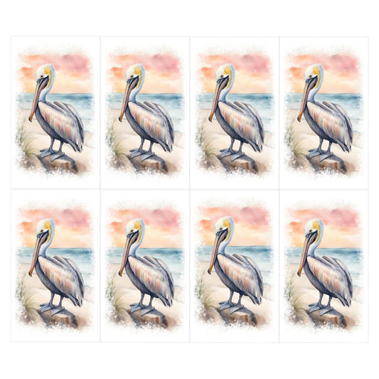 Florida Sunset Pelican Memorial Prayer Cards
