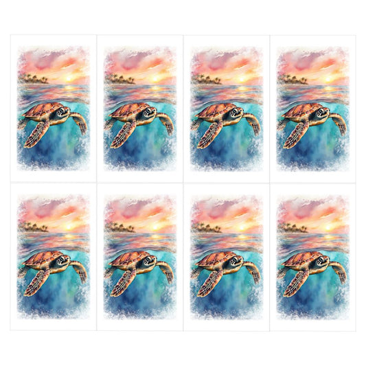 Florida Sunset Sea Turtle Memorial Prayer Cards
