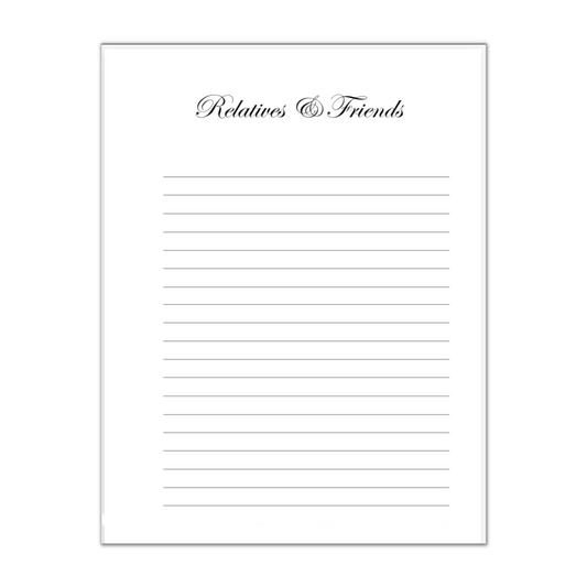 Personalized Custom Extra Celebration of Life Funeral Relatives and Friends Guest Book Page Editable