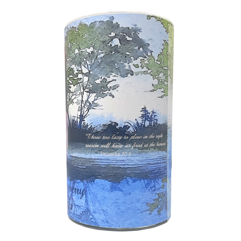 Personalized Custom Memorial Prayer Keepsake Candle Gift Example