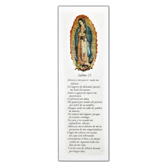 Personalized Custom Laminated Funeral Celebration of Life Spanish Our Lady of Guadalupe Salmo 23 En Español Bookmark Set of 4