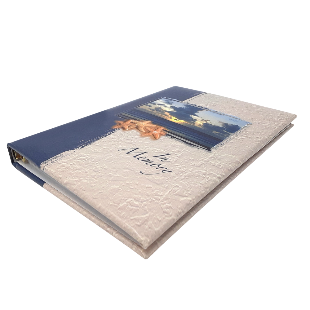 Seashore Beach Ocean Sunrise Sunset Spiritual Celebration of Life Funeral In Memory Guest Register Book 