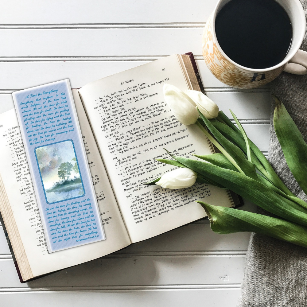 Personalized Custom Laminated Morning Mist Memorial Bookmarks Set of 4 